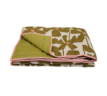 Load image into Gallery viewer, Mosey Me - Olive Poppy Quilted Throw
