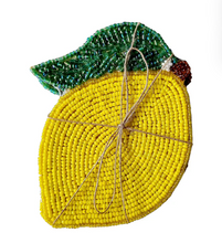 Load image into Gallery viewer, Lemon Beaded Coaster Set
