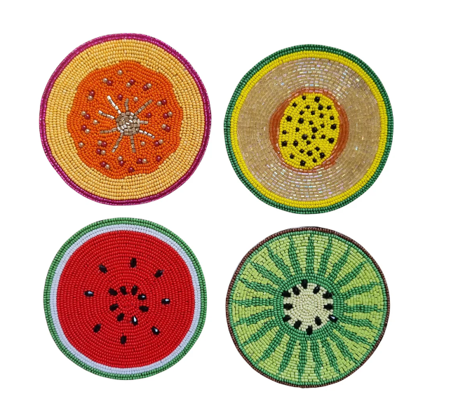 Tutti Fruti Beaded Coaster Set