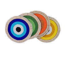 Load image into Gallery viewer, Evil Eye Beaded Coaster Set
