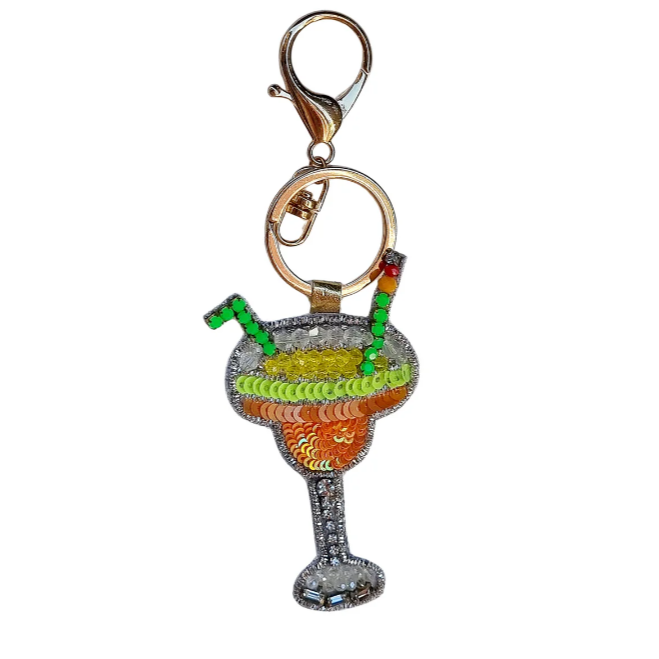 Pina Colada Beaded Key Chain