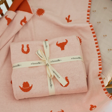 Load image into Gallery viewer, The Bundle Co - WILD WEST BLANKET - PINK/RED - 100% COTTON BABY BLANKET
