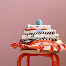 Load image into Gallery viewer, Castle - Tomato Stripe Round Ruffle Cushion
