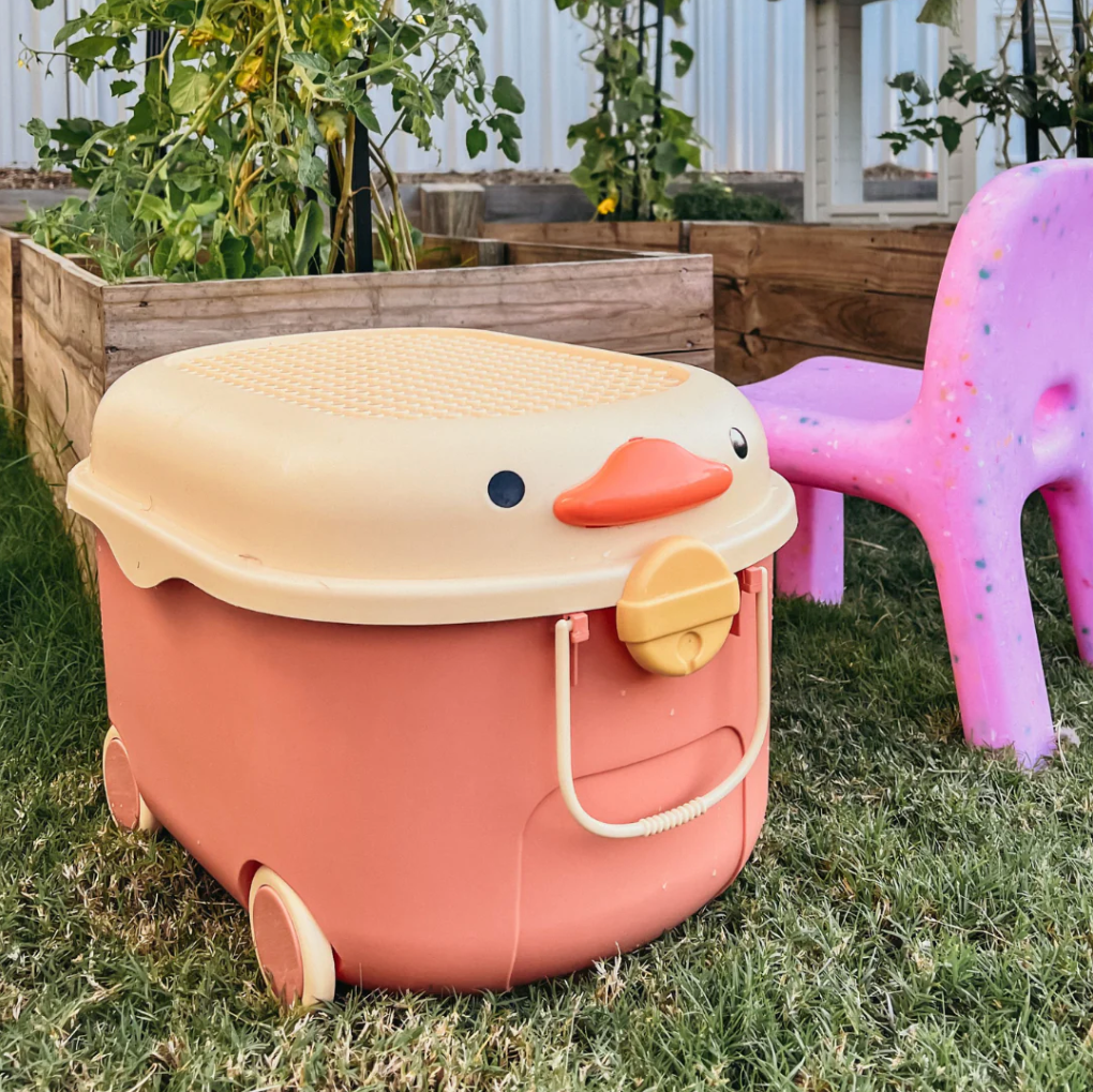 Cowrie and Conch - 'Ride a Long Storage' Red and Yellow Duck (Medium)