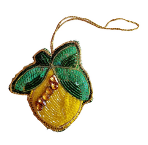 Christmas Decoration Beaded Lemon