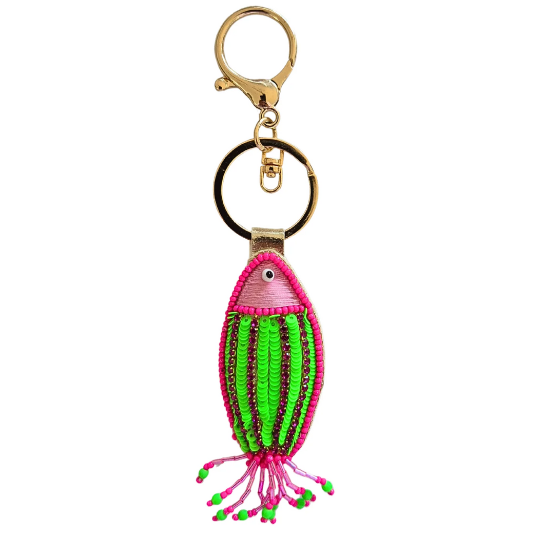 Zoda - Pink & Green Fish Key Chain