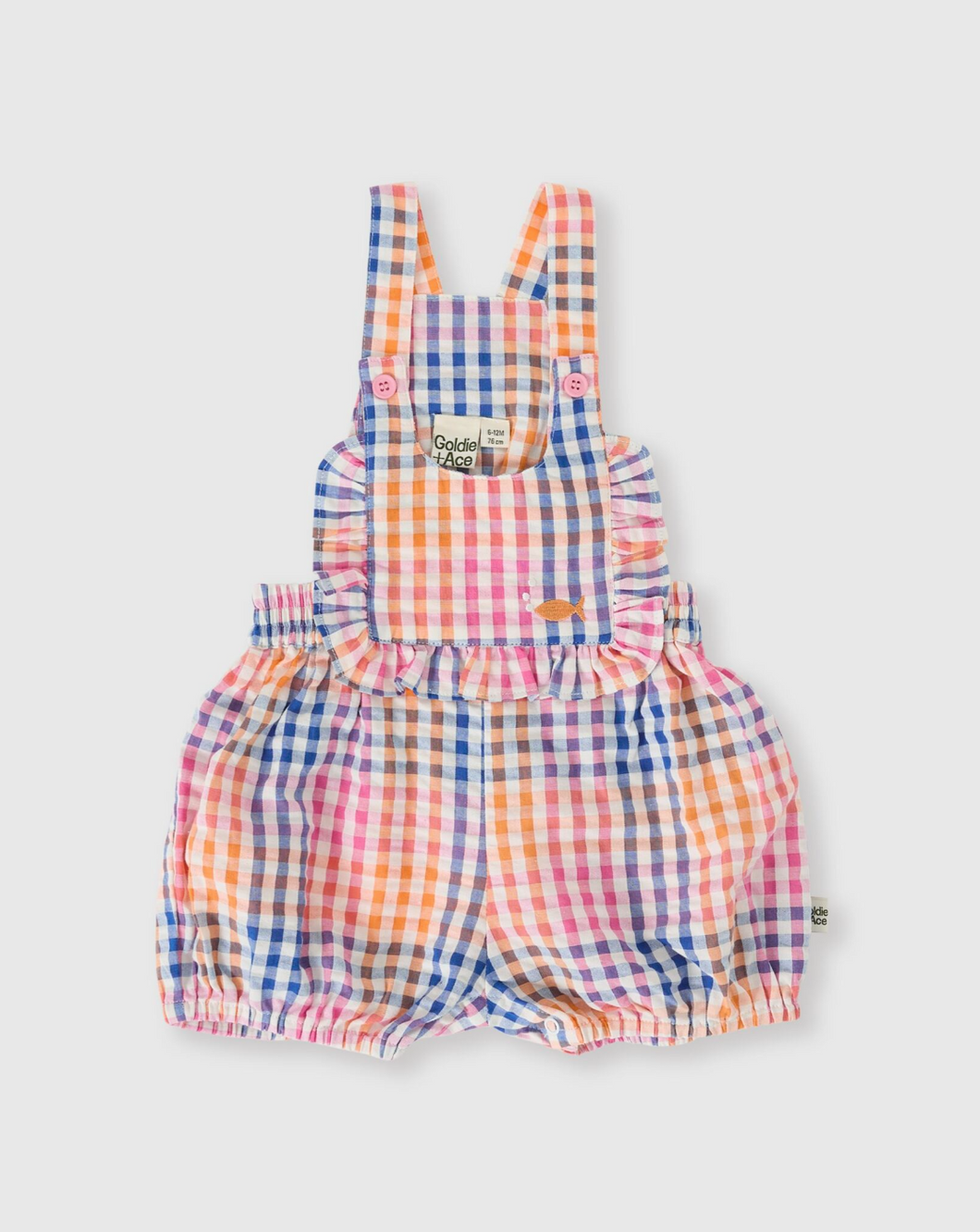 Goldie & Ace - Rainbow Gingham Bubble Frill Romper