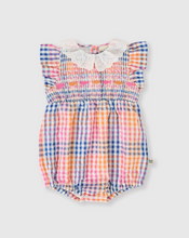 Load image into Gallery viewer, Goldie &amp; Ace - Rainbow Gingham Lani Smoked Romper
