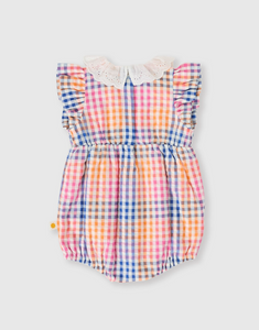 Goldie & Ace - Rainbow Gingham Lani Smoked Romper