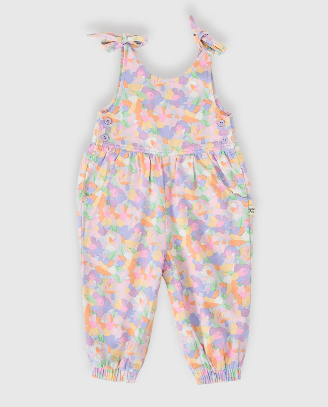 Goldie & Ace - Pastel Bouquet Tiffany Tie Overalls