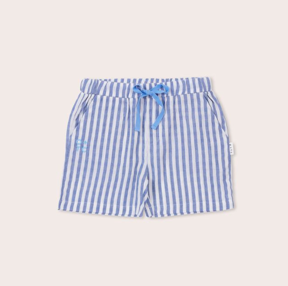 Olive & The Captain - Stripe Mid Shorts Blue