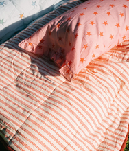 Load image into Gallery viewer, Play Linen - Holiday Stripe Reversible Quilt
