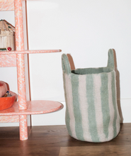 Load image into Gallery viewer, Philè - Large Toy Box Green Stripe
