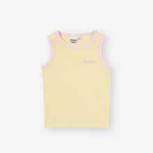 Load image into Gallery viewer, Goldie &amp; Ace - Embroidered Colour Pop Rib Singlet White
