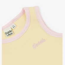 Load image into Gallery viewer, Goldie &amp; Ace - Embroidered Colour Pop Rib Singlet White
