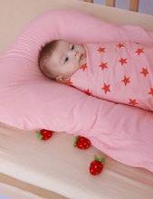 Load image into Gallery viewer, Play Linen - Swaddle Wrap Strawberry Star
