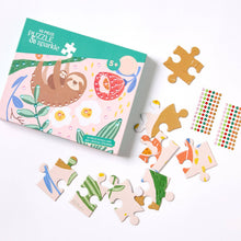 Load image into Gallery viewer, 45 Piece Kids Puzzle with Gems - Sloth
