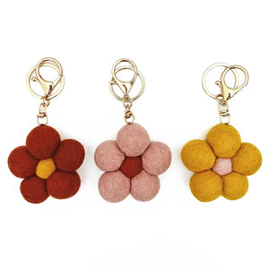 Felt Flower Keychain Charm