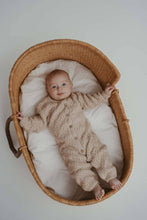 Load image into Gallery viewer, Freckles - Textured Cotton Knit  Romper | Ecru Diamond
