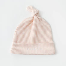 Load image into Gallery viewer, Rai &amp; Co Baby Beanie Ribbed Knotted: Beige
