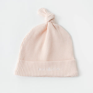 Rai & Co Baby Beanie Ribbed Knotted: Beige