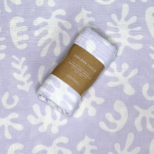 Load image into Gallery viewer, Golden Child - Marine Dream Organic Cotton Baby Swaddle - Lilac
