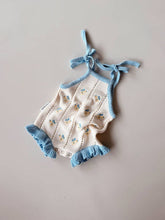 Load image into Gallery viewer, Freckles the Label - Bloom Pointelle Tie Romper | Pansy
