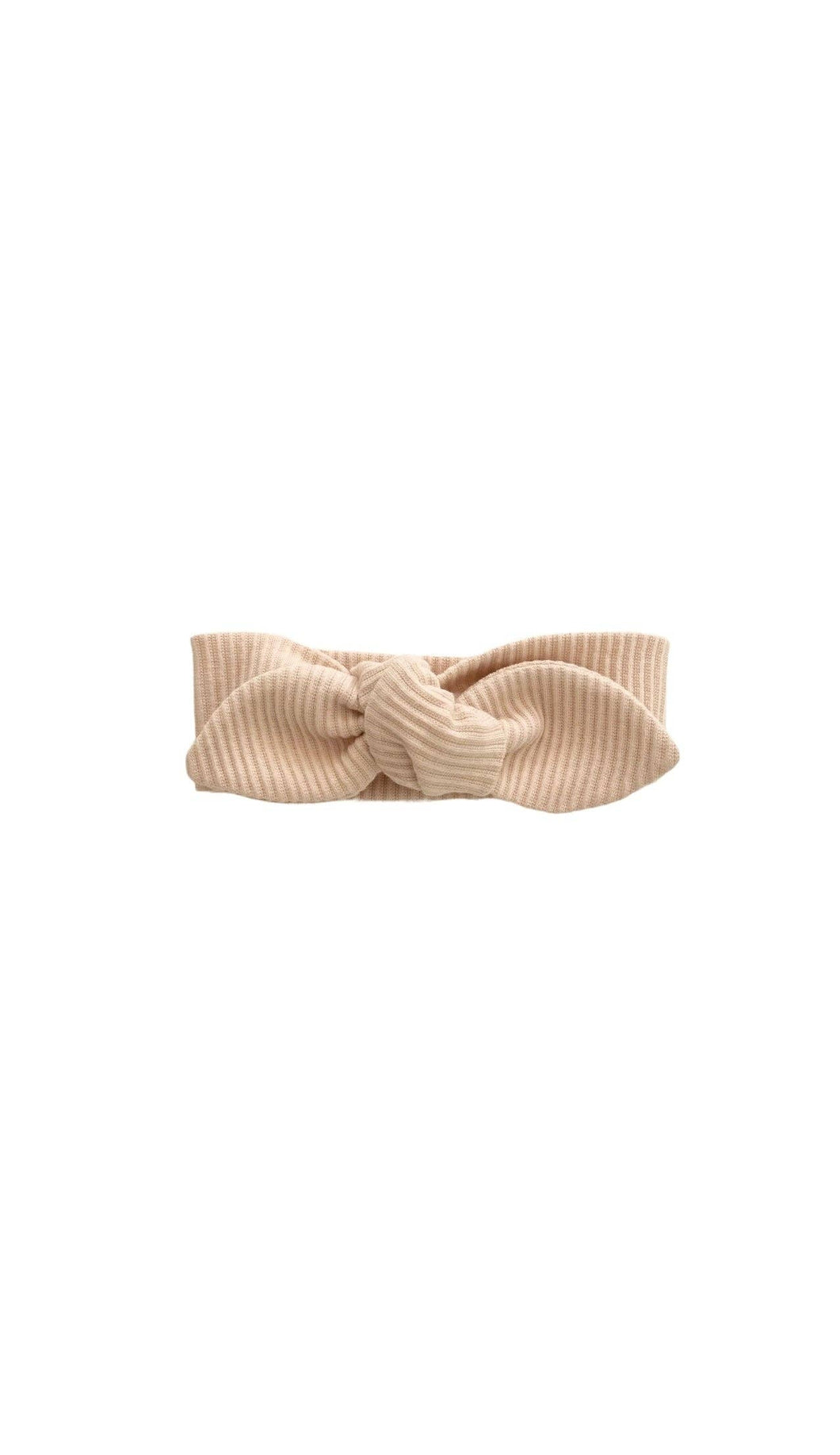 Rai Co Ribbed Knotted Headbands: Beige