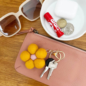 Felt Flower Keychain Charm