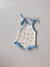 Load image into Gallery viewer, Freckles the Label - Bloom Pointelle Tie Romper | Pansy
