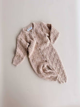 Load image into Gallery viewer, Freckles - Textured Cotton Knit  Romper | Ecru Diamond
