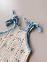 Load image into Gallery viewer, Freckles the Label - Bloom Pointelle Tie Romper | Pansy
