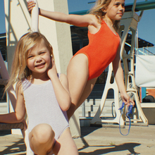 Load image into Gallery viewer, Golden Child - The Golden Girl  Children&#39;s Full Piece Swimsuit : Racer Red
