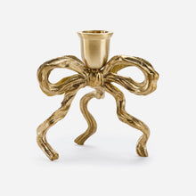 Load image into Gallery viewer, Brass Bow Candle Holder: Silver Coated
