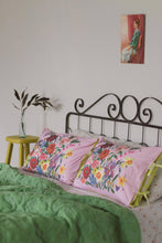 Load image into Gallery viewer, Lazy Bones - Rainbow Floral Pink Pillowcase Set
