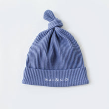 Load image into Gallery viewer, Rai &amp; Co Baby Beanie Ribbed Knotted: Beige

