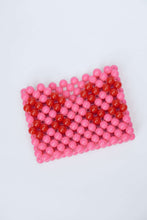 Load image into Gallery viewer, BEADED CARD HOLDER - PINK/RED
