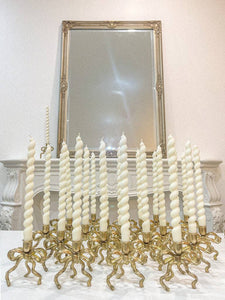 Brass Bow Candle Holder: Silver Coated