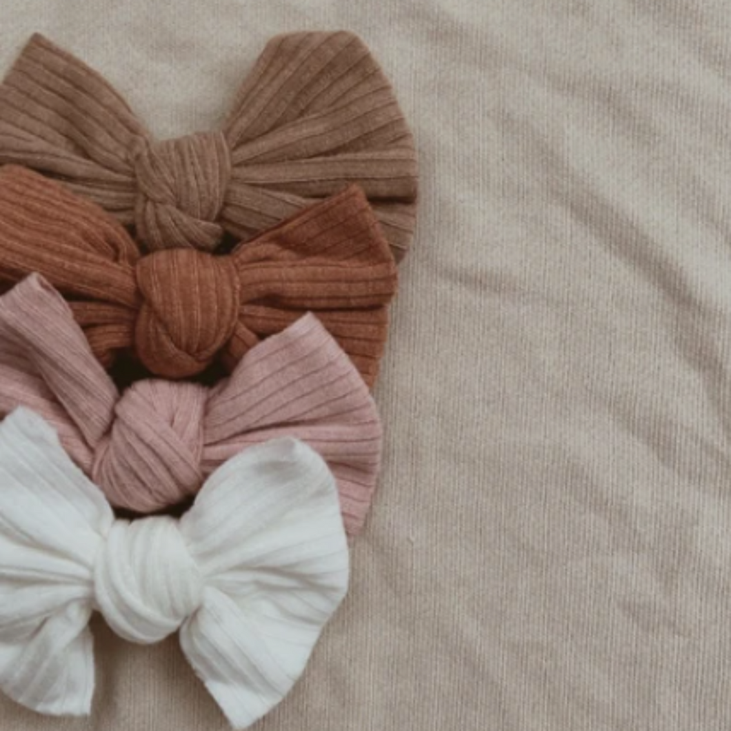 Mae And Rae Ribbed Bow Headbands