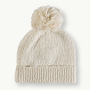 Grown Slub Pom Pom Beanie - Milk