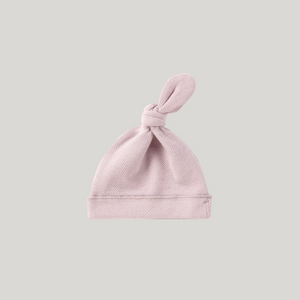 Susukoshi - Organic knotted hat Lilac (pointelle)