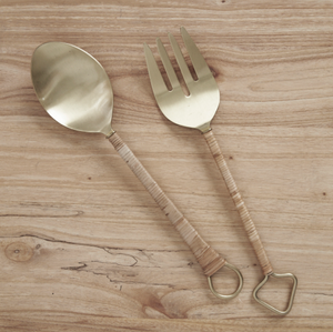 Inartisan - Thalia Rattan Handle Salad Servers