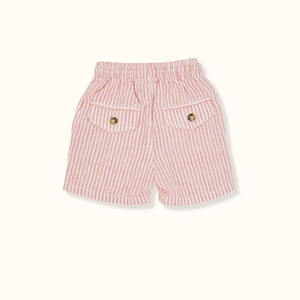 Goldie & Ace - Noah Stripe Linen shorts Orange