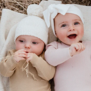 Grown Slub Pom Pom Beanie - Milk