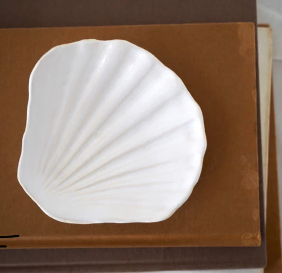 Clay & Stem - White Satin Shell Dish