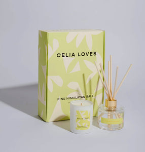 Celia Loves - DUO SET Pink Himalayan Salt Diffuser + Mini Candle